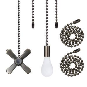 lot 14064 image: SmoTecQ Ultra Long Ceiling Fan Pull Chain Extender, Embedded with Decorative Frosted Glass Bulb and Fan Cord for 3mm Beaded Ceiling Fans and Light Fixtures (Bronze)