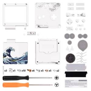 lot 14430 image: IPS Ready Upgraded eXtremeRate The Great Wave Custom Replacement Housing Shell for Gameboy Advance SP GBA SP �� Compatible with Both IPS & Standard LCD �� Console & Screen NOT Included