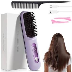 lot 14442 image: Go Brush Pro, 2026 Upgraded Go Brush Pro, Portable Straightener Brushs for Travel, with LCD Temperature Display, Fast Heating Cordless Mini Hair Brushs, Portable Hair Straightener