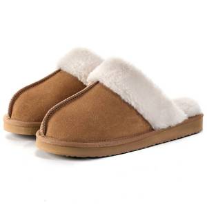 lot 14446 image: OOW Fuzzy Slippers for Women Cozy Faux Fur House Shoes Winter Warm Memory Foam Slippers for Indoor and Outdoor Chestnut Size 8