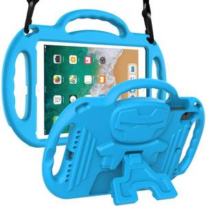 lot 14457 image: LTROP Kids Case for iPad 5th6th Generation (9.7 Inch, 20172018), Air 1 & Air 2 & Pro 9.7 Case with Shoulder Strap Handle Stand, Blue