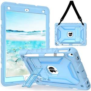 lot 14459 image: TIMISM Case with Shoulder Strap for iPad 6th  5th Generation 9.7 inch (20182017), iPad Air 2 & 1st, iPad Pro 9.7 Case with Pencil Holder, Heavy Duty Shockproof Protective iPad Cover, Blue