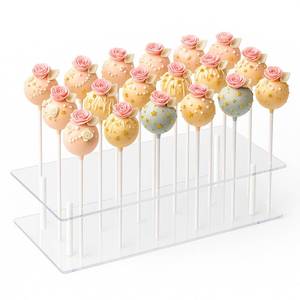 lot 14472 image: CYRYLC Cake Pop Stand - 21 Holes Lollipop Display Stand,Acrylic Cake Pops Holder Disply for Weddings, Baby Showers, Birthday, Party,Halloween Candy Decorative