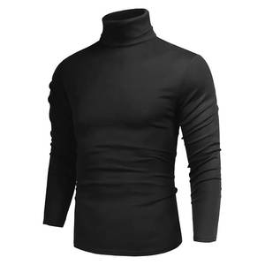 lot 14478 image: Hrbtens Men Casual Turtleneck Slim Fit Basic Tops Lightweight Thin Pullover Sweater Long Sleeve Underwear Male Blouse T-Shirt Blue XL