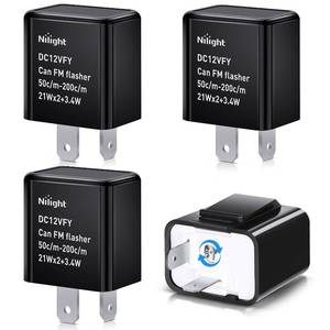 lot 14494 image: Nilight 4PCS Flasher Relay Adjustable 2 Pin Electronic Blinker Relay 12V Fixes Motorcycle Turn Signal and Hazard Warn Hyper Blink Flash or No Flash for LED and Halogen Bulbs, 2 Years Warranty
