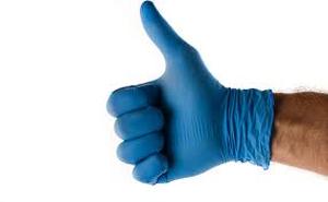 lot 4505 image: Blue Latex Exam Gloves - Small Size 100ct