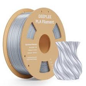lot 6015 image: DEEPLEE Silk PLA 3D Printer Filament 1.75mm 2kg, Silver Gray Bundle PLA, Dimensional Accuracy -0.02mm, Smooth & Shiny Texture, Multi Color 3D Printing Filament