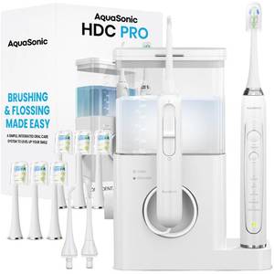 lot 3181 image: AquaSonic Home Dental Center PRO � Brushing and Flossing Made Easy � Brush and Floss � Power Toothbrush and Water Flosser � Whiter Teeth and Healthier Gums