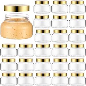 lot 3190 image: Mumufy Clear Plastic Jars with Lids Round Plastic Containers Empty Travel Containers for Creams Refillable Cosmetic Jars for Lotions Body Scrub Body Butter(24 Pcs,8 oz)