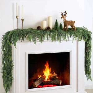 lot 3198 image: Towponics 12FT(2 x 6FT) Christmas Garlands for Decorating, Real Touch Norfolk Pine Garland, Artificial Greenery Garlands for Mantle, Stairs, Fireplace, Indoor Outdoor Christmas Decorations