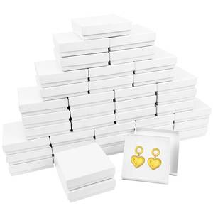 lot 3204 image: batifine Small Gift Boxes, 40 Pack 3.5x3.5x1 Inch Bulk Cotton Filled Small Jewelry Boxes with Lids for Necklace Ring Bracelet Earring Display Box (White)
