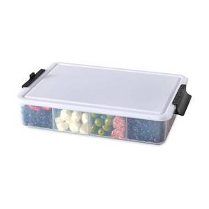 lot 3221 image: Farberware Large Build-A-Board Snacklebox Serving Tray with Locking Plastic Cutting Board Lid, Portable Storage Container with 11 Compartments for Charcuterie, and More