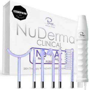 lot 3238 image: Pure Daily Care NuDerma Clinical Portable Skin Therapy Wand, Machine with 6 Fusion Neon  Argon Wands � Anti Aging - Clarifying - Skin Tightening and Radiance - Wrinkle Reducing