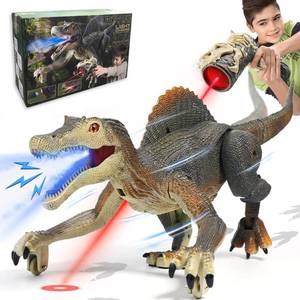 lot 3250 image: Upgraded Dinosaur Toys for Kids 3-5-7 Years Old, Remote Control Spinosaurus Toys with Indicator Light ChasingandSprayand Roar, Realistic RC Walking Dinosaur Robot Gifts Stocking Stuffers for Kids Boys