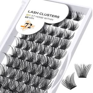 lot 4112 image: Lash Clusters B02 D Curl 16mm DIY Eyelash Extensions 72 Clusters Lashes BandQaugen Mega Volume Individual Lashes Eyelash Clusters Extensions Wispy Individual Lashes Cluster DIY at Home (NM-D-16mm)