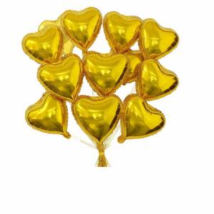 lot 4130 image: Geettcaifu 12 Pcs 18 Inch Gold Heart Foil Balloons, Mylar Love Heart Helium Balloons for Wedding, Birthday Party,Valentines Day, Engagement Anniversary Party, Baby Shower Decorations