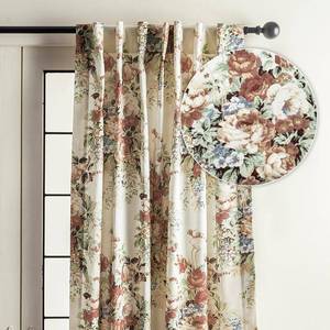 lot 4137 image: Maison dft Hermine Curtains for Living Room 100percent Cotton 84 inch Length One Panel Light Filtering Curtains for Windows with Rod and Loop Pockets Valentines Day Gifts (Abbeville, 50 W x 84in L)in