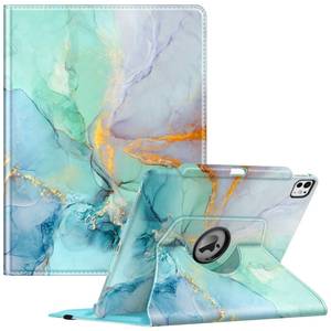 lot 4148 image: Fintie Rotating Case for iPad Pro 13-inch (M5) 2025  (M4) 2024 with Pencil Holder - 360 Degree Swiveling Protective Stand Cover with Auto WakeSleep, Emerald Marble