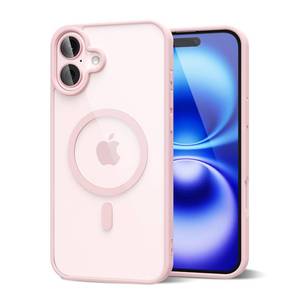 lot 4152 image: oakxco for iPhone 16 Case Clear Magnetic Compatible with Magsafe, Cute Thin Slim Transparent Non-Yellowing TPU Bumper, Shockproof Hard Shell and Soft Silicone Mag Safe Phone Case for Women, Light Pink