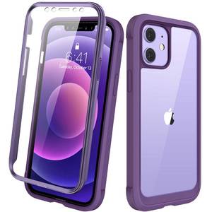 lot 4171 image: Diaclara Designed for iPhone 12 Mini Case, Full Body Rugged with Built-in Touch Sensitive Anti-Scratch Screen Protector, Soft TPU Bumper Case for iPhone 12 Mini 5.4 (Purple and Clear)in