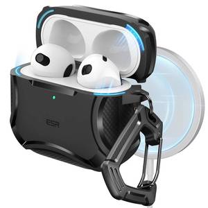 lot 4184 image: ESR for AirPods 4 Case, Compatible with AirPods 4th Generation Case (2024), Compatible with MagSafe, Powerful Drop Protection, Magnetic Lid, Cyber Series, Black