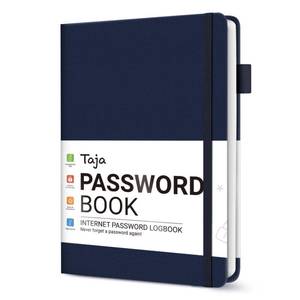 lot 4186 image: Taja Password Keeper Book with Alphabetical Tabs, Small Password Books for Seniors, Password Notebook for Internet Website Address Log in Detail, Password Logbook to Help You Stay Organized -Navy Blue