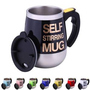 lot 4194 image: Self-stirring stainless steel self-mixing mug for coffee, hot chocolate, tea, milk cup for travel, kitchen, office, home, 450 ml15.2 oz, best gift for your loved ones (Black)
