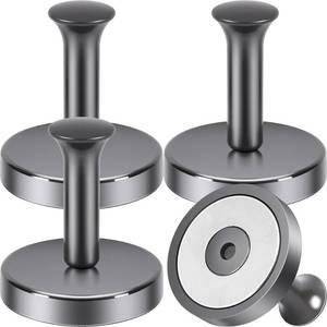 lot 4199 image: Neosmuk Magnetic Coat Hook,170lb Strong Extra Heavy Duty Magnet Hooks,Magnetic Wreath HangerHolder for Metal Doors,Purse,Towel,Stocking,Cruise Cabin,Gunmetal,4 Pack