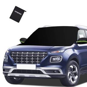 lot 4208 image: Tevlaphee Windshield Cover for Ice and Snow, Heavy Duty 600D Oxford Fabric, Waterproof, Embedded Magnets, Side Mirror Protector, Fit Most Cars, SUVs, Vans, Truck