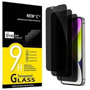 lot 4237 image: NEWftC 3 Pack Privacy for iPhone 16e, iPhone 14, iPhone 13, iPhone 13 Proo Screen Protector (6.1 inches), Enhanced 28-Degree Privacy Angle, Ultra Durable 9H Hardness, Bubble-Free