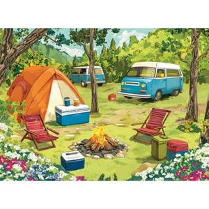 lot 4256 image: 300 Piece Puzzles for Adults, Camping Scene with Tent and Vans Jigsaw Puzzle, Relaxing 300 Piece Puzzle, Perfect for Family Time, Stress Relief, Gift for Adults, Kids, Seniors, 20.5 x 15 in