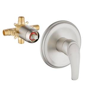 lot 5805 image: Wall Mount Rough-In Valve Shower Valves Shower Faucet Bathroom Trim Kit Single Handle Tub Shower Valve Mixer Brushed Nickel