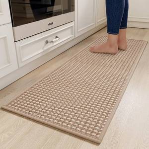 lot 5806 image: YDKGL Kitchen Runner Rugs Non Slip Washable, Super Absorbent Soft Chenille Braided Kitchen Mats for Floor Rubber Backing Standing Sink Mat Floor Mat, Easy to Clean, Brown 17x59inin