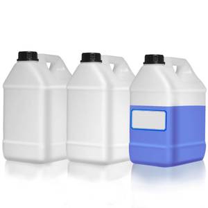 lot 5809 image: Zikoos 3 Pcs 1 Gallon Plastic Jug with Lids and Handles Translucent Square Liquid Storage Containers Reusable Empty Camping Water Jugs for Water Sauces Soaps Detergents Liquids Cleaning Solutions