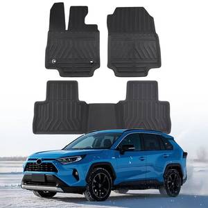 lot 5814 image: Car Floor Mats for Toyota RAV4 2019 2020 2021 2022 2023 2024 2025, All Weather Rubber Floor Liners Custom Fit for Toyota RAV 4 Accessories Front Rear Carpet 5 Seat (3PCS Black)