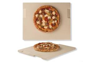 lot 5825 image: ROCKSHEAT Pizza Stone 15x12 Inch Rectangular, Cordierite Baking Stone for Oven Grill BBQ, Crack Resistant with 4 Built-in Handles for Crispy Crust Bread Cookies