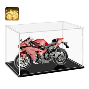lot 5870 image: LANSCOERY Acrylic Display Case, Assemble Showcase Display Box for Collectibles, with Dustproof and Seamless Display Design, 15x7.9x7.9inch Black Base