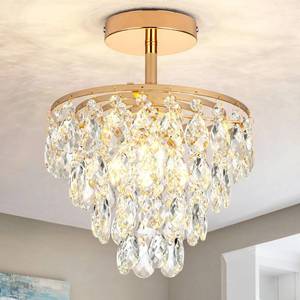 lot 5880 image: CXGLEAMING Gold Chandelier Light Fixture Small Chandelier Crystal Ceiling Light Fixtures Flush Mount Ceiling Lights for Hallway Closet Bathroom Bedrooms