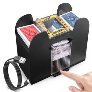 lot 5883 image: Lineba Card Shuffler for 1-6 Decks Cards, USB PowerBattery Operated Electric Automatic Shuffler Machine, Heavy Duty Playing Card Shufflers for Uno, Skip-Bo, Phase 10, Home Party Card Games