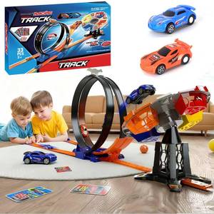lot 5896 image: Race Track Sets, Two-Player Competitive Car Race Track Toys for Kids, 2 High Speed Race Cars, 360° Loop Track Car Toys for Boy Girls Christmas Birthday Gift (B Race Car Set)