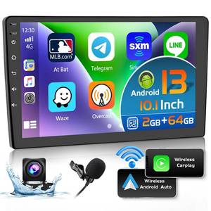 lot 5903 image: Hikity 264GB Double Din Android Car Stereo Wireless Apple Carplay Android Auto, 10.1 inch Touchscreen Car Radio GPS Navigation WiFi Backup Camera Bluetooth HiFi FM SWC Mic