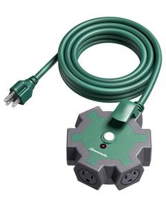 lot 5905 image: DEWENWILS Industrial Power Strip, Multifaceted Head Heavy Duty Extension Cord, ETLus List, 15FT STJW 143C Line Length, 5-Outlet Power Hub for for Garage, Workshop