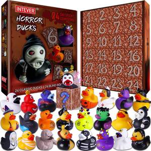 lot 5909 image: Intever Advent Calendar 2025 - Horror Rubber Duckies - 24 Days of Spooky Countdown  Christmas Collectible Rubber Ducks � Holiday Gift for Kids and Adults