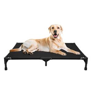 lot 5912 image: Loveandgo Elevated Dog Bed with Metal Frame, Cooling Raised Pet Cot for Dog and Cat (L - Black, Large- 34.5x25.5x5.5 inch)