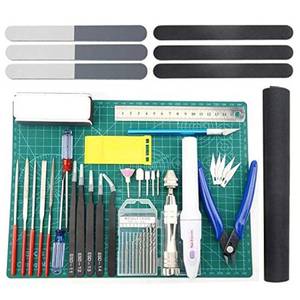 lot 5929 image: BXQINLENX Professional 33 PCS Model Tools Kit Modeler Basic Tools Craft Set Hobby Building Tools Kit for Gundam Car Model Building Repairing and Fixing (J)