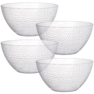 lot 5935 image: Suwimut 4 Pack Clear Plastic Serving Bowls, 135 OZ Large Round Plastic Bowls, 10 Inch Disposable Reusable Salad Mixing Bowl Buffet Containers for Catering, Party, Salad, Fruit, Chips, Popcorn, Snack
