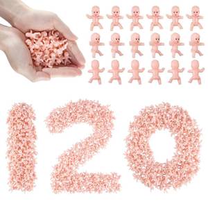 lot 6200 image: ZJJZGYXINTAI 120 PCS Plastic Babies for Games, 1 Inch Mini Babies Bulk for Baby Shower Game, Tiny Baby Figurines for My Water Broke Ice Cube Game, King Cake Babies for Party Decorations