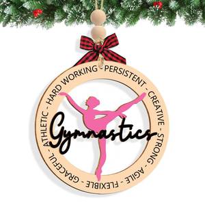 lot 6213 image: A2025 Christmas Ornament Gymnastic Stuff,Gymnastics Ornaments for Christmas Tree,Wooden Gymnastics Gifts for Girls,Teenagers,Gymnast, Coaches, Personalized Sports Ballet Ornament Decoration Present