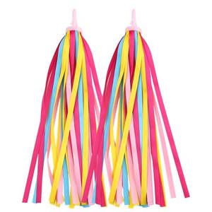 lot 6234 image: Paliston 1 Pair (2pcs) Bike Handlebar Streamers Scooter Grips Streamers Tassel Ribbons for Boys Girls Style 1