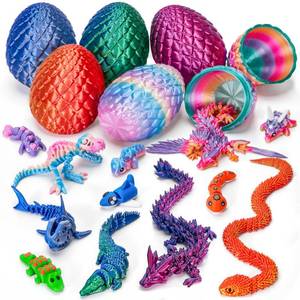 lot 6239 image: TBOLINE 12PCS Parent-Child 3D Printed Animals Toys, 6 Set 3D Printed Valenties Dragon Egg with Mini Animals Inside, Cute 3-D Printer Dragon Fidget Toys Prefilled Easter Eggs Basket Stuffers Gifts